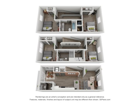Floor plan for 4 beds, 2.5 baths, 1596 sqft
